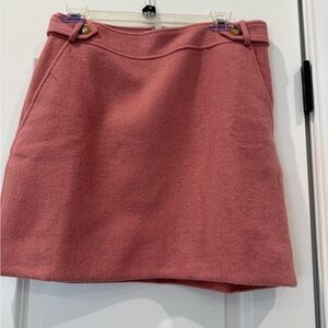 LOFT Rose Pink A-Line Wool-Blend Skirt